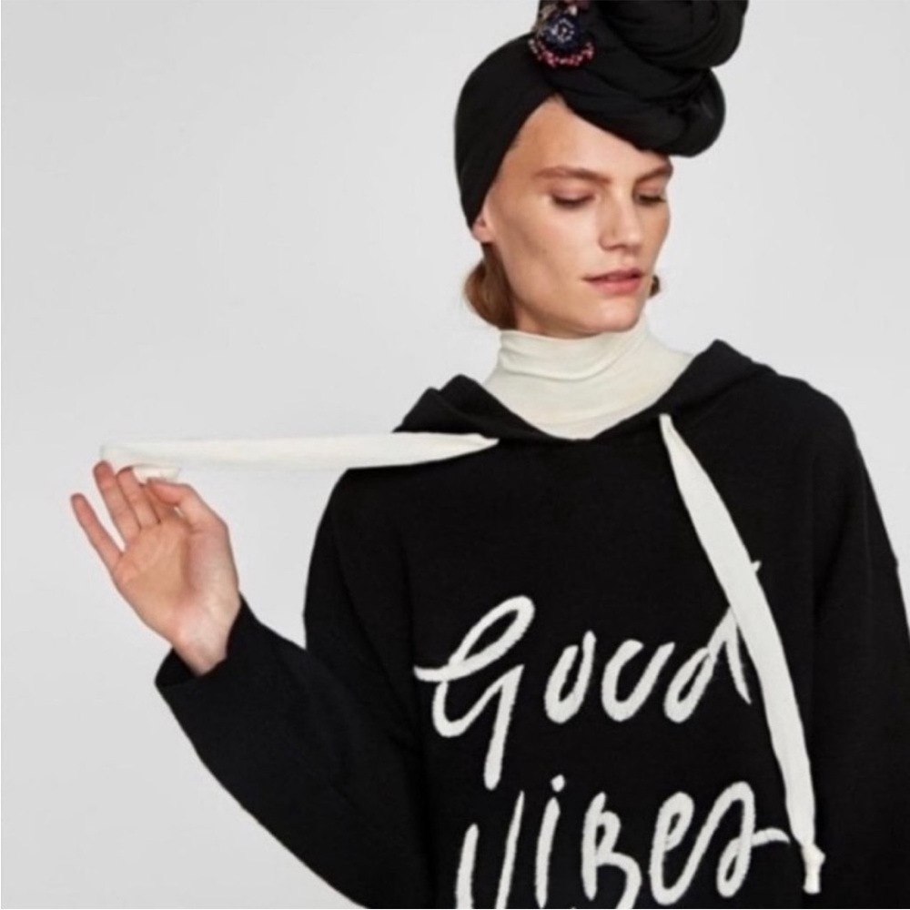 ZARA “Good Vibes” hoodie GUC